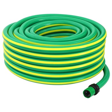 Vrtno crijevo 5-slojno, 1/2", 30 m, PVC, s dodacima, zelena, žuta